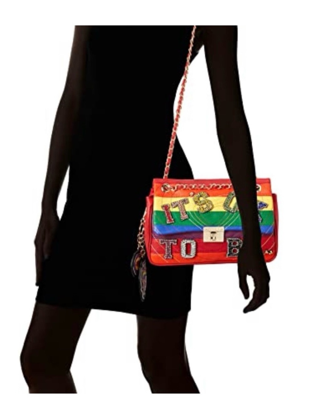 Rainbow Patch Embellished Crossbody Bag - Multicolor - Picture 4 of 4